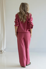 Satove trousers rose wine
