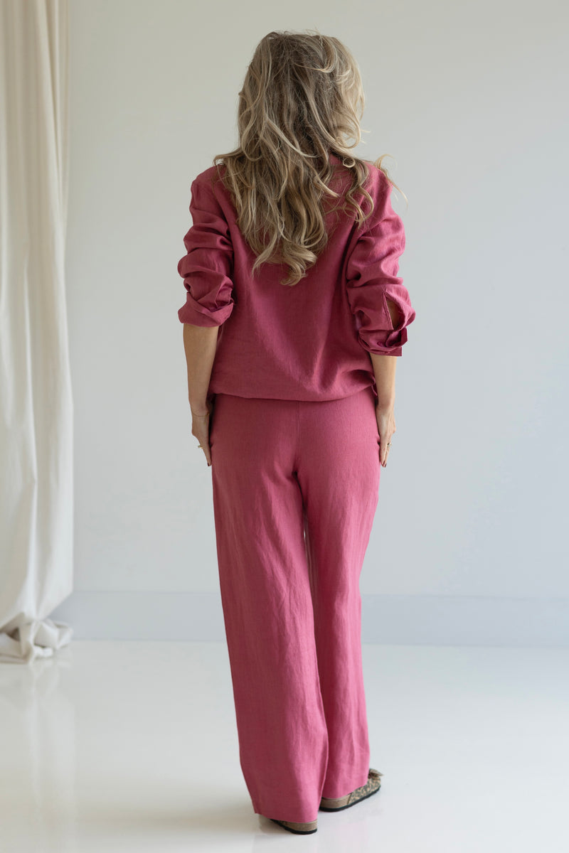 Satove trousers rose wine