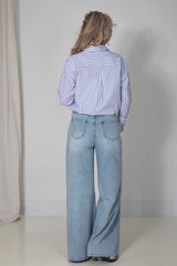 Striped fringe blouse