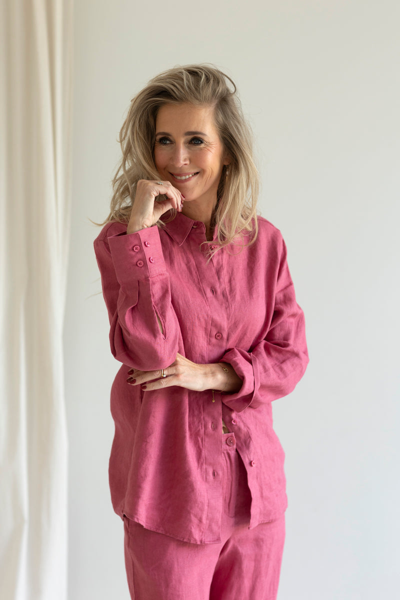 Satove trousers rose wine