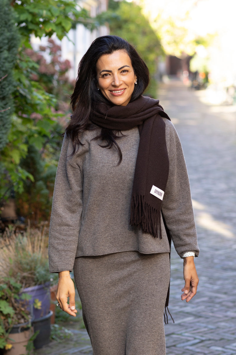 Gaze scarf brown