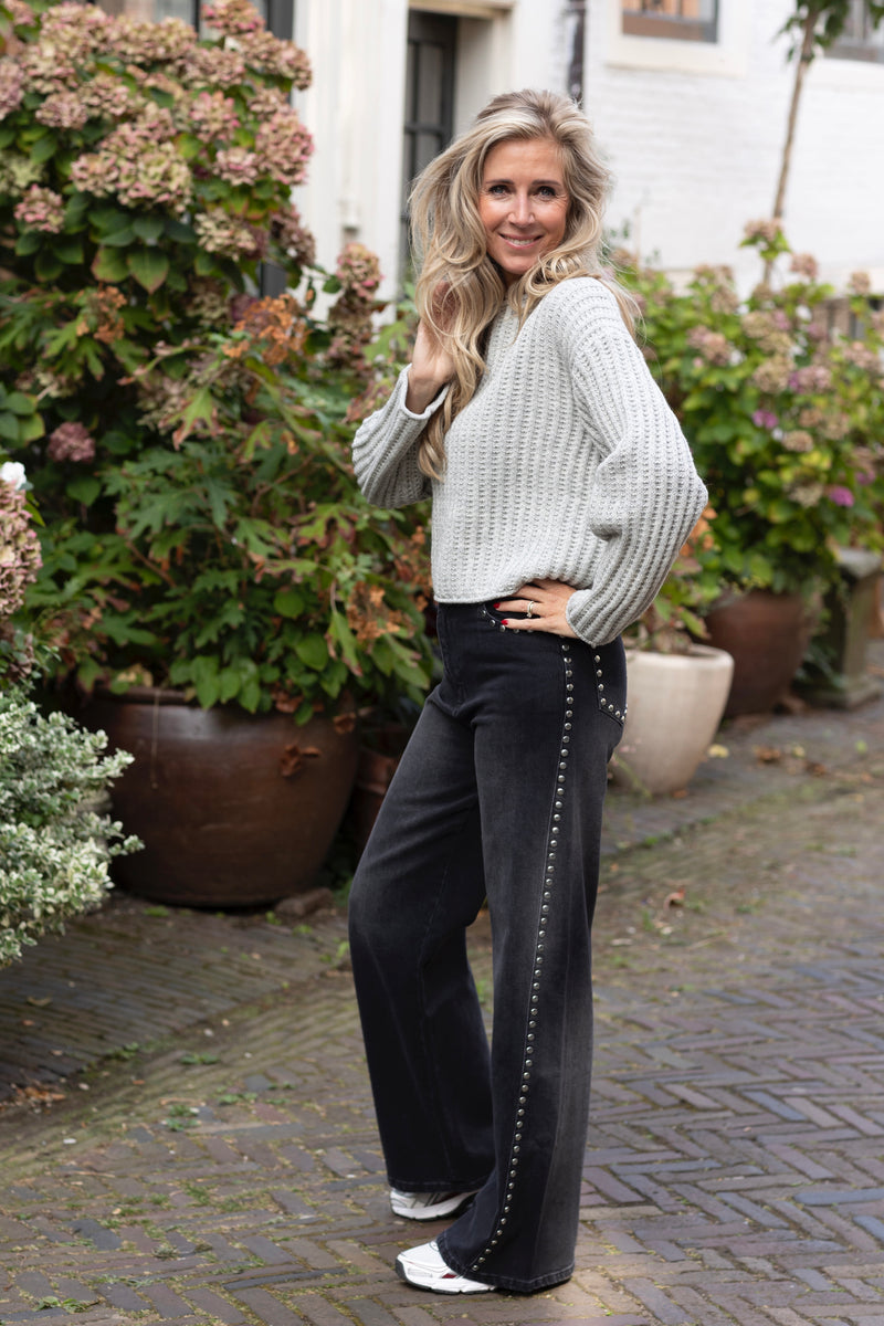 Stud palazzo jeans