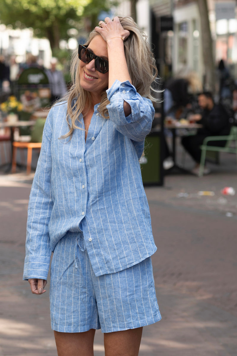 Sanot blouse blue pinstripe