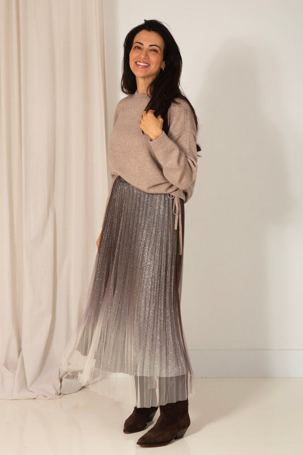 Row string knit champagne