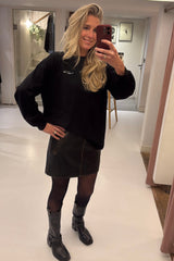 Used Leather Crop Skirt