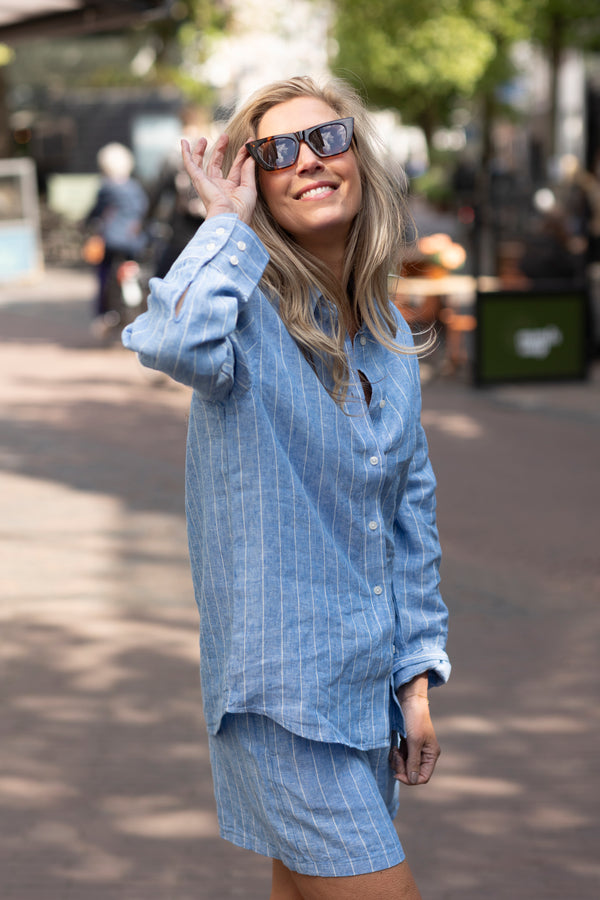 Sanot blouse blue pinstripe