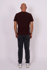 Stretch cotton tee burgundy