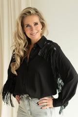 Fringe blouse black