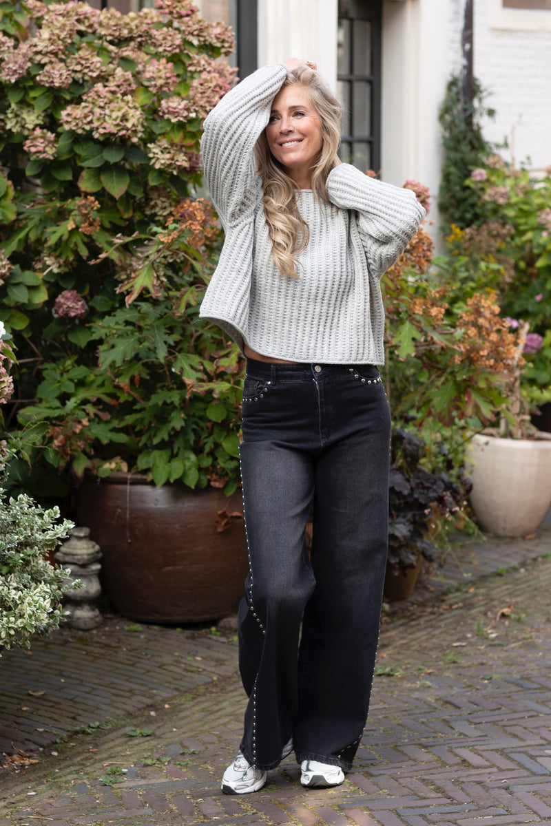 Stud palazzo jeans
