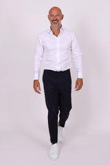 Terry cropped trousers navy