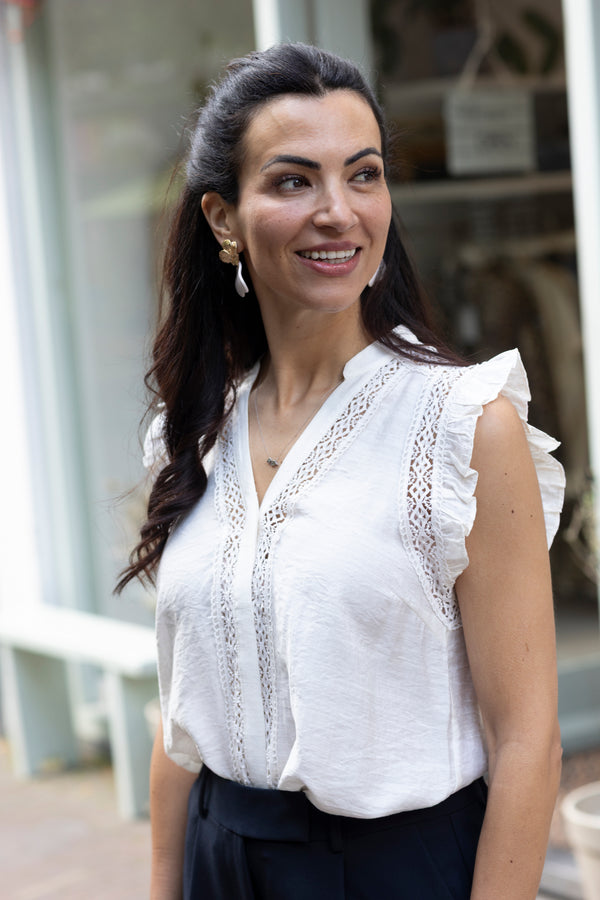 Caryn frill top