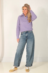 Saanour zip knit lilac
