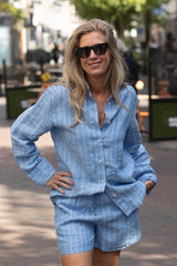 Sanot blouse blue pinstripe