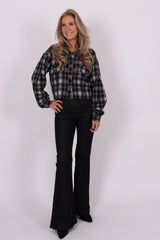 Cropped check blouse