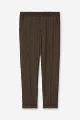 Terry cropped trousers walnut