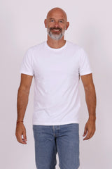 Stretch cotton tee white
