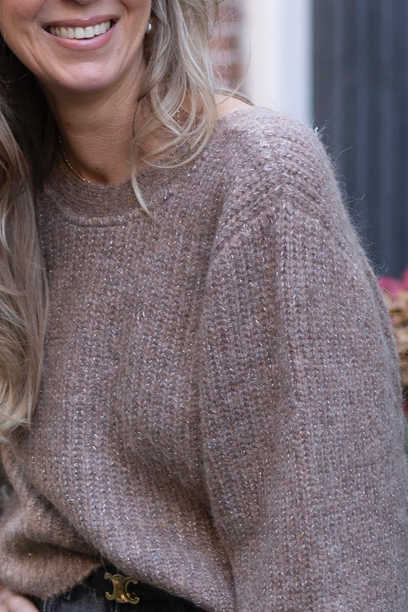 Cozy lurex knit walnut