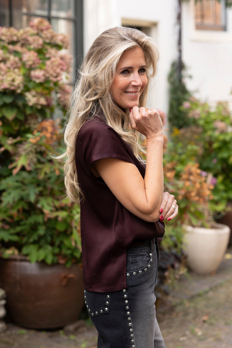 Alaria top burgundy