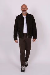 Terry cropped trousers walnut