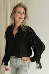 Fringe blouse black