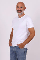 Stretch cotton tee white