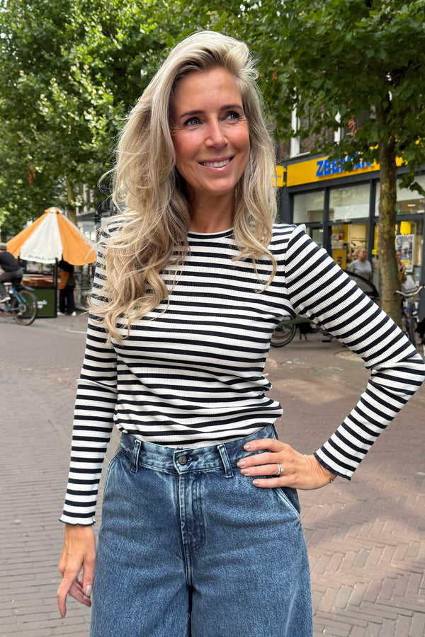 Anna stripe top navy