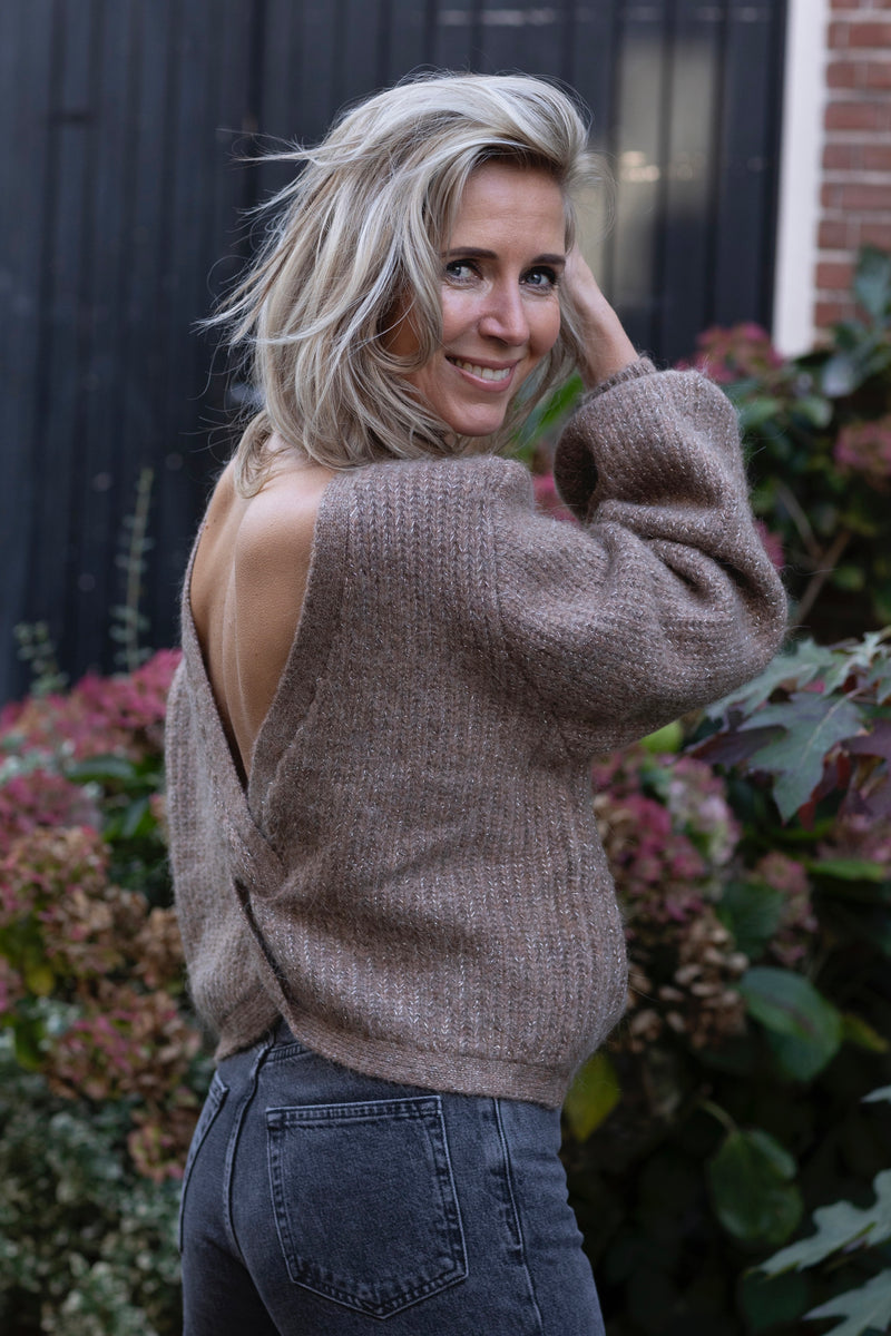 Cozy lurex knit walnut