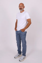 Stretch cotton tee white