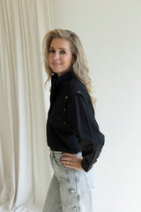 Button sleeve blouse