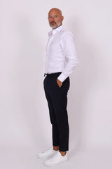 Terry cropped trousers navy