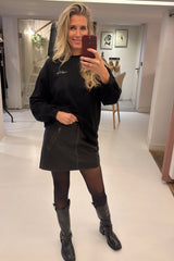 Used Leather Crop Skirt