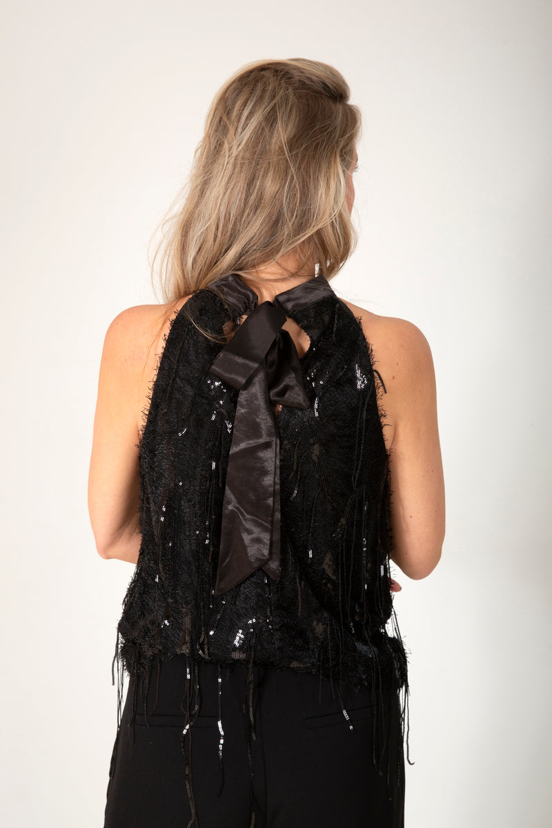 Silla sequin haltertop