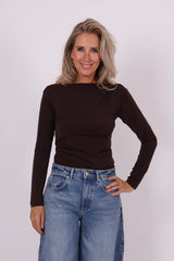 Off shoulder top brown