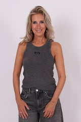Rib tank black wash sparkle