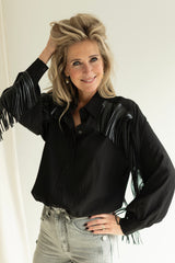 Fringe blouse black