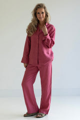 Satove trousers rose wine