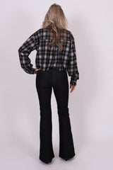 Cropped check blouse