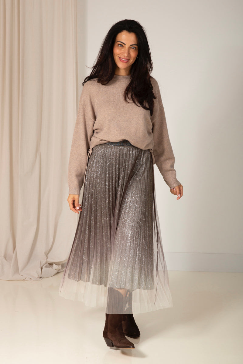 Glitter plisse skirt