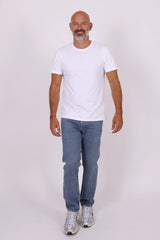 Stretch cotton tee white