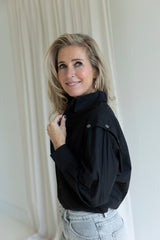 Button sleeve blouse