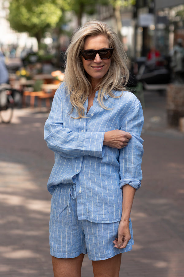 Sanot blouse blue pinstripe