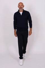 Knitted polo shirt navy