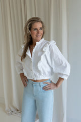 Lacey frill blouse
