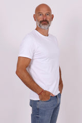 Stretch cotton tee white