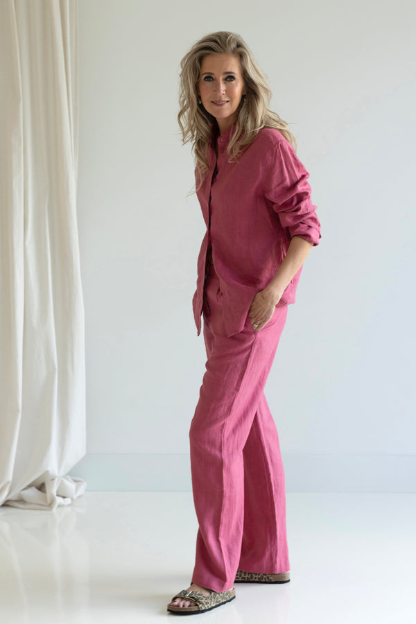 Satove trousers rose wine