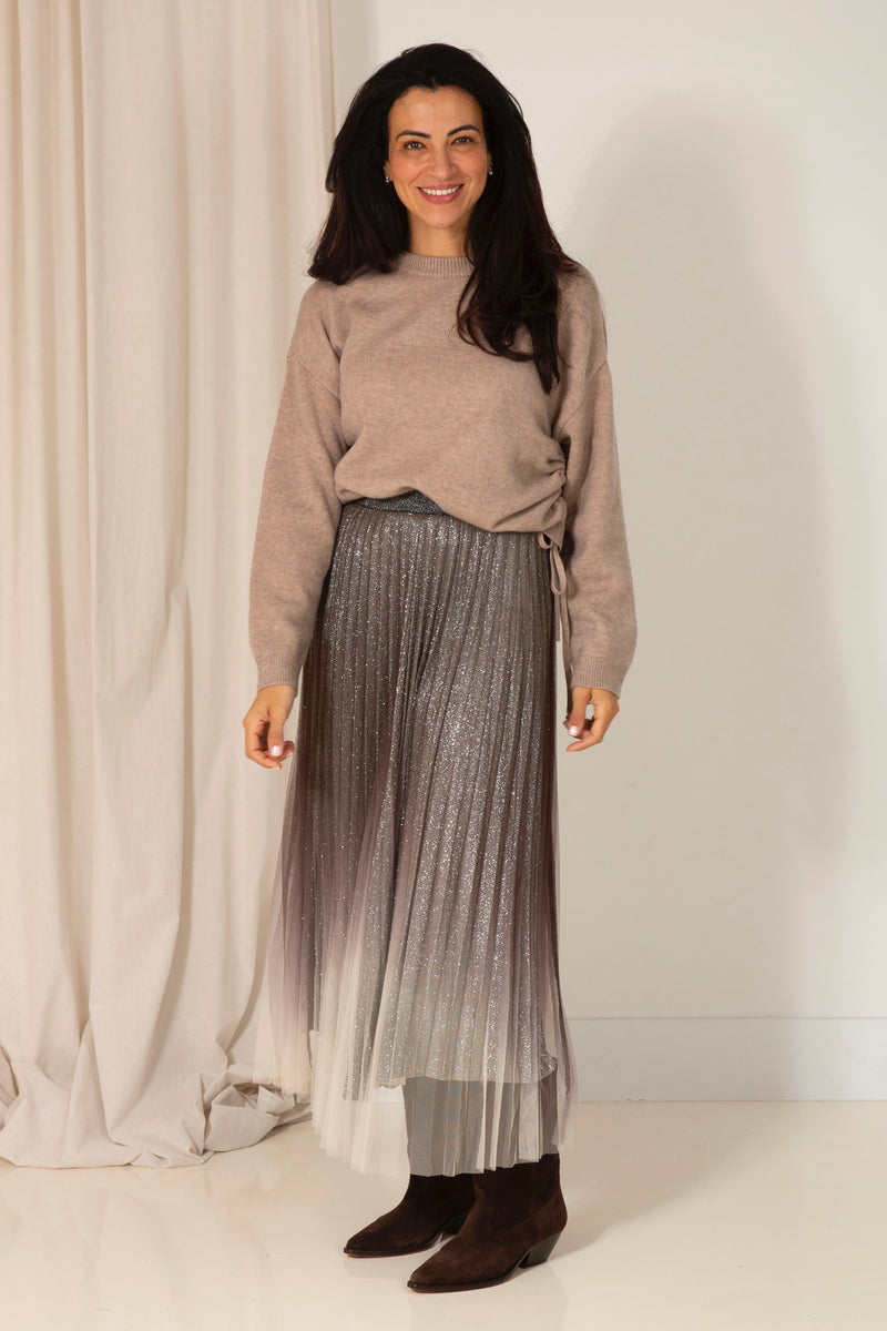 Glitter plisse skirt
