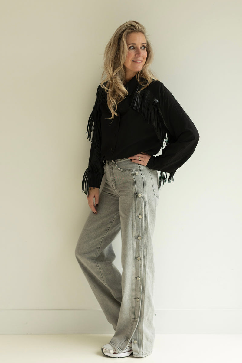 Fringe blouse black