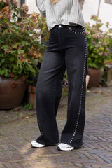 Stud palazzo jeans