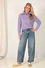 Saanour zip knit lilac