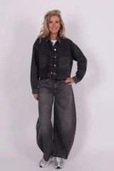 Cropped strass blouse